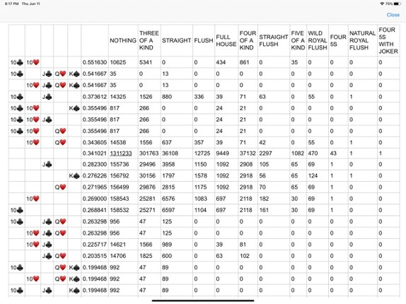 Video Poker Analyzer screenshot