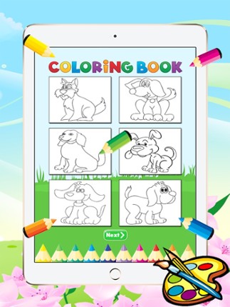 Dog Coloring Book for kid - Animal Paint and Drawing free game color good HD screenshot