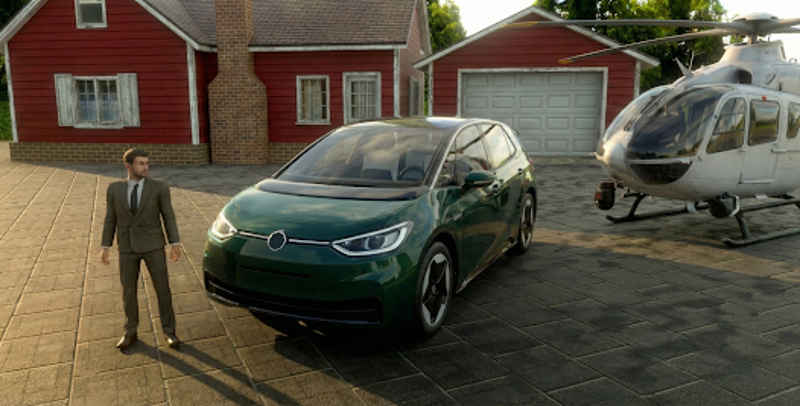 Electric Car Simulator Real 3D Image