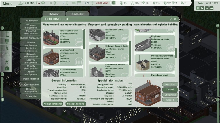 Werner Waffenwerke: Arms Tycoon screenshot
