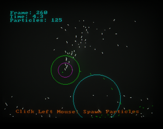 Particles using dos-like Game Cover