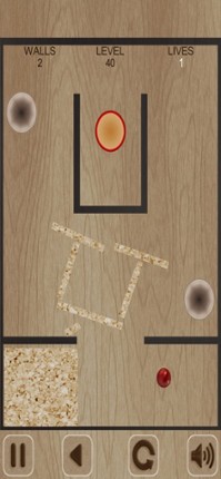 Flying Red Ball and Walls Image