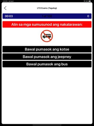 LTO Driver's License Exam Test Image