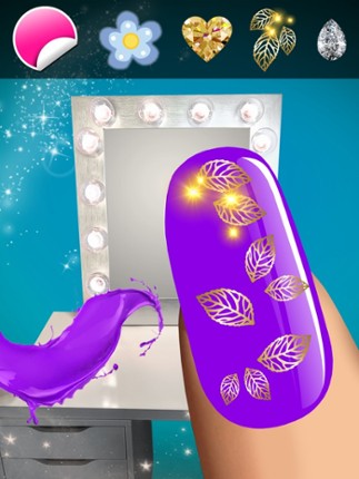 Manicure in Stylish Salon – Acrylic Nail Polish with Fancy Glow and Neon Design for Glamorous Girls screenshot