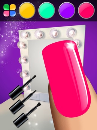 Manicure in Stylish Salon – Acrylic Nail Polish with Fancy Glow and Neon Design for Glamorous Girls screenshot