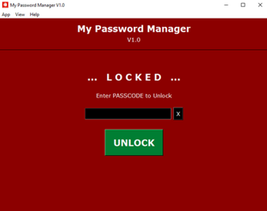 My Password Manager Desktop Application screenshot
