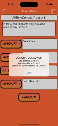 Trivia Game for SF Giants fans Image