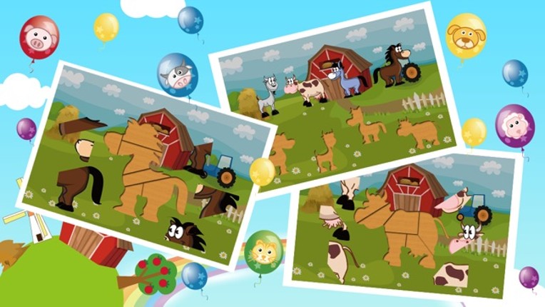 Farm Animal Puzzles - Educational Preschool Learning Games for Kids &amp; Toddlers Free screenshot