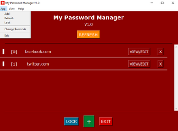 My Password Manager Desktop Application screenshot