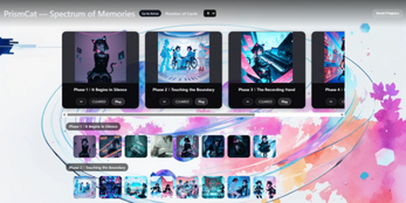 PrismCat Memory — Visual Interactive Poem screenshot