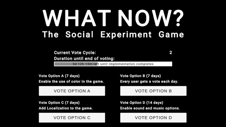 WHAT NOW? - The Social Experiment Game screenshot