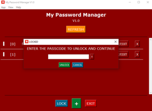 My Password Manager Desktop Application Image