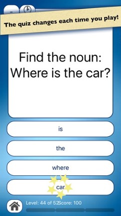 Nouns & Verbs Teaching Quiz screenshot