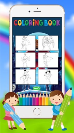 Cartoon Superhero Coloring Book - Drawing for kid free game Image