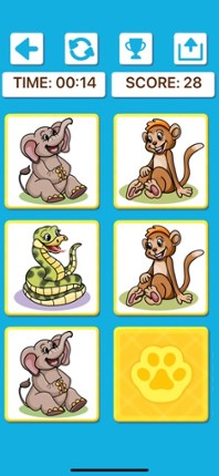 Animal Memory Matching Games screenshot