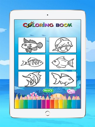 Fish Coloring Book for Children : Learn to color a dolphin, shark, whale, squid and more screenshot