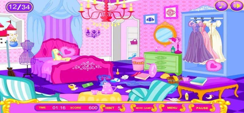 Princess Cleaning Rooms Game screenshot