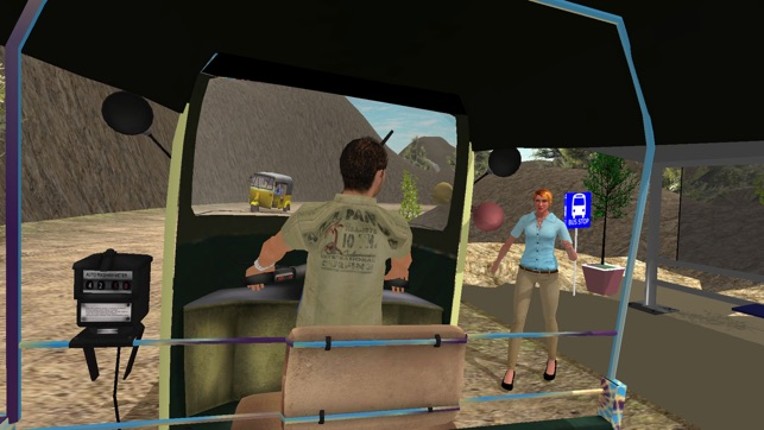 Off road tuk tuk auto rickshaw driving 3D simulator free 2016 - Take tourists to their destinations through hilly tracks screenshot