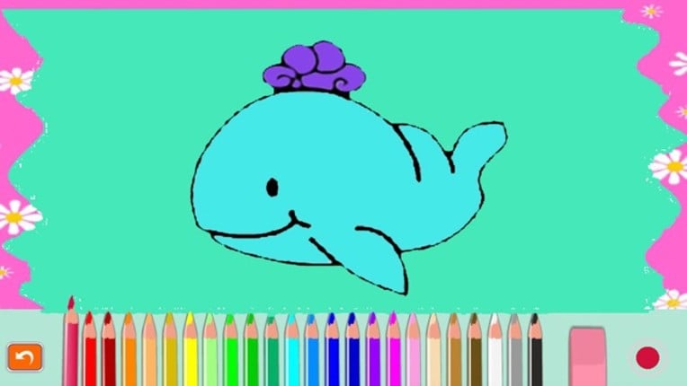 Shark tank and Sea animals coloring game for kid Image