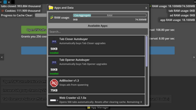 Tab Incremental screenshot