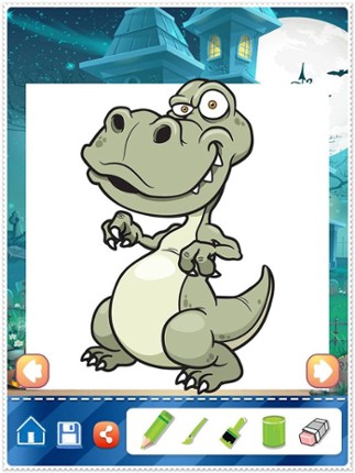 Color Book Dinosaur Coloring Pages Paint Free & Fun - preschool educational learning games for kids and toddler screenshot