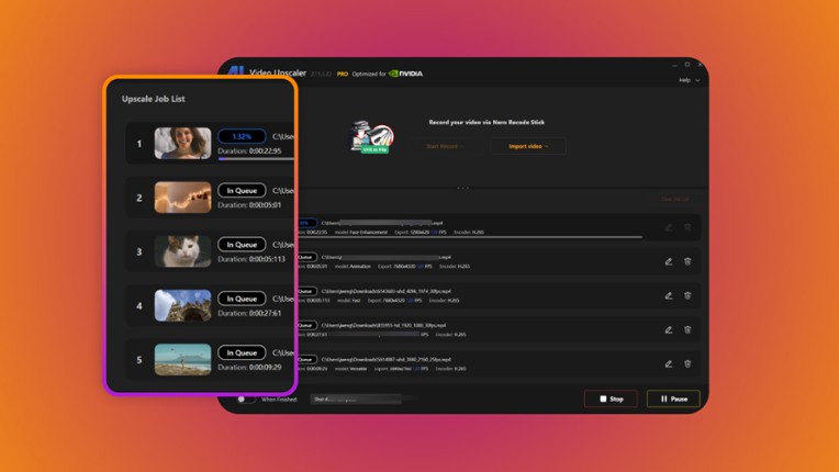 Nero AI Video Upscaler screenshot