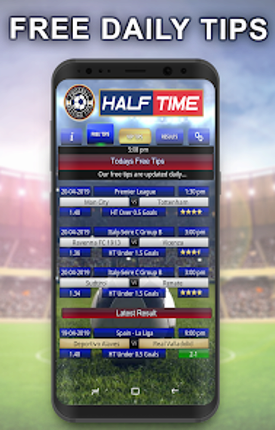 Half Time football betting tip screenshot