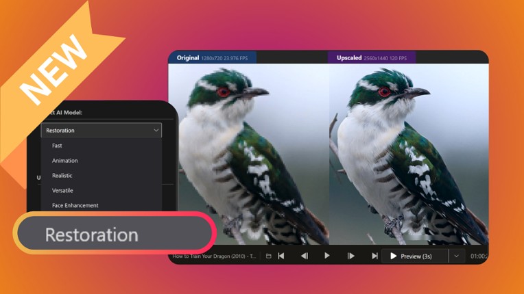 Nero AI Video Upscaler screenshot