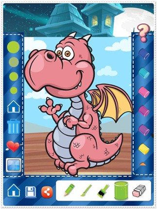 Color Book Dinosaur Coloring Pages Paint Free & Fun - preschool educational learning games for kids and toddler screenshot