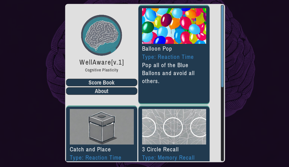 Games like WellAware [Cognitive Plasticity]