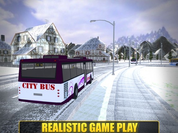 Hill Coach Driving Snow Bus Drive Sim 3D screenshot