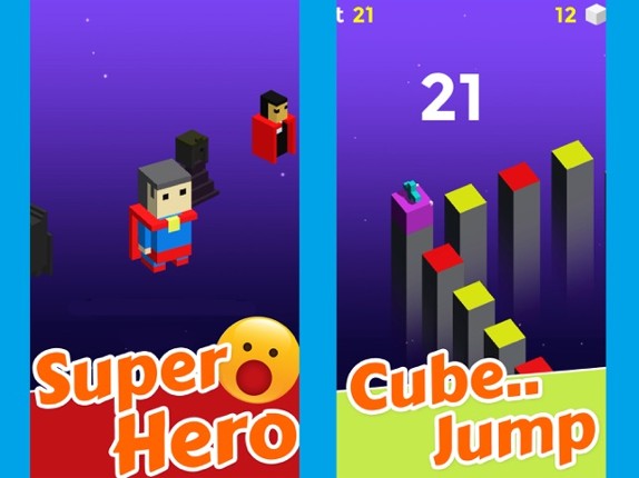 Superhero Cube Jump - Color Path Block Games screenshot