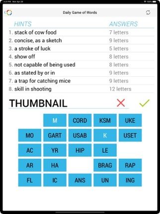 Daily Game of Words Image