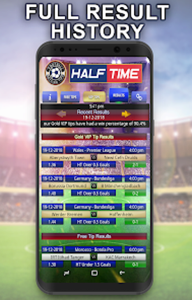 Half Time football betting tip screenshot