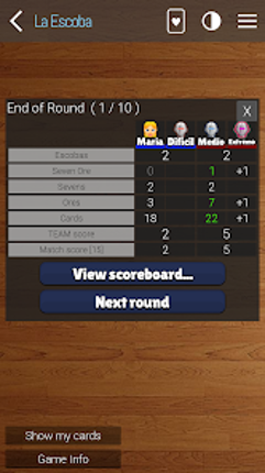 La Escoba - Scopa 15 card game screenshot