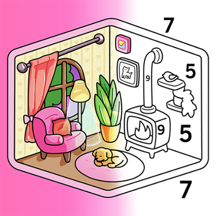 Happy Corners: Color by Number Image