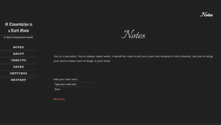 A Conversation in a Dark Room Image