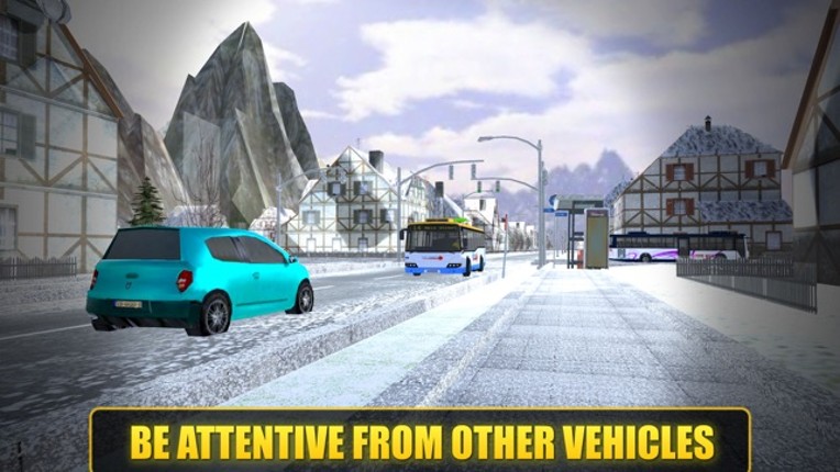 Hill Coach Driving Snow Bus Drive Sim 3D screenshot