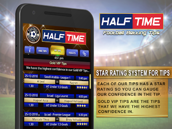 Half Time football betting tip screenshot