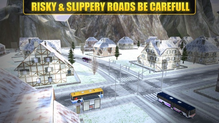 Hill Coach Driving Snow Bus Drive Sim 3D screenshot