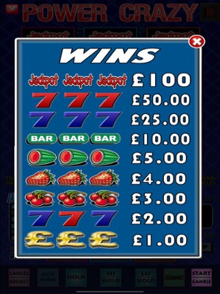 Power Crazy Fruit Machine Game Image