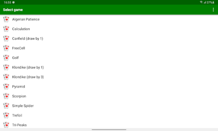 Favorite Solitaires screenshot