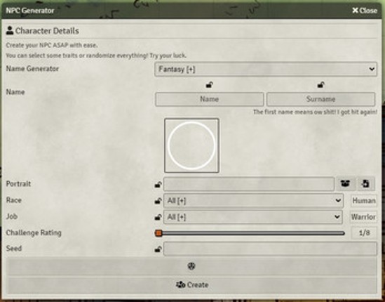 NPC Generator for 5e - Foundry VTT Module screenshot