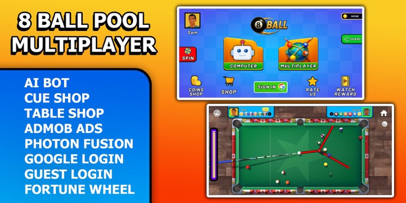 8 Ball Pool Billiards Multiplayer Game - Unity Source Code Image