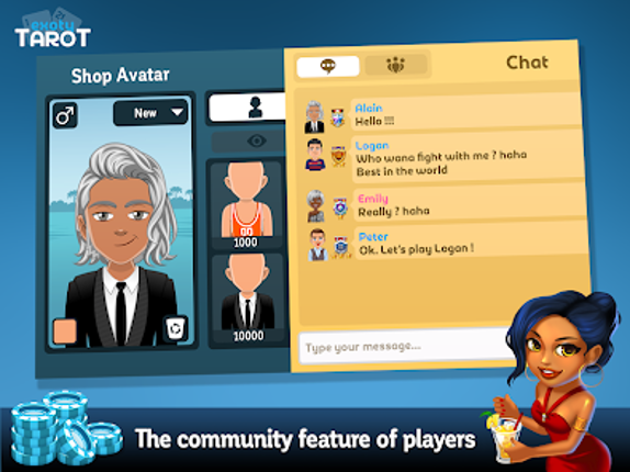 Exoty Tarot online at 3, 4, 5 screenshot