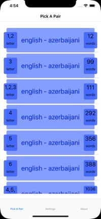 PickAPair Azerbaijani - Eng screenshot
