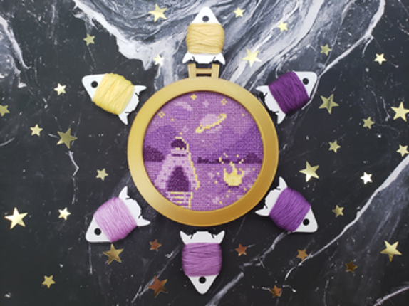 Spaceship - Decorative Cross Stitch Notion, Bobbin, STL Digital Download Image