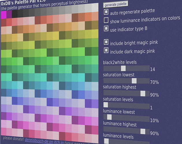 Games like 0xDB's Palette Pal