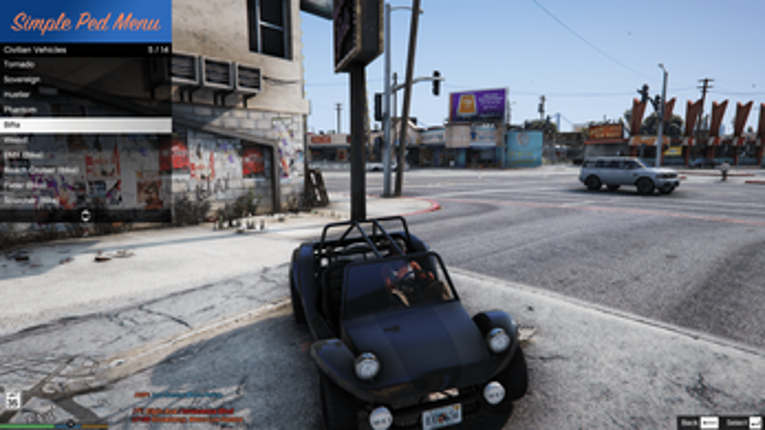 SimplePedMenu (Singleplayer) for GTA 5 (PC) - NativeUI Version screenshot