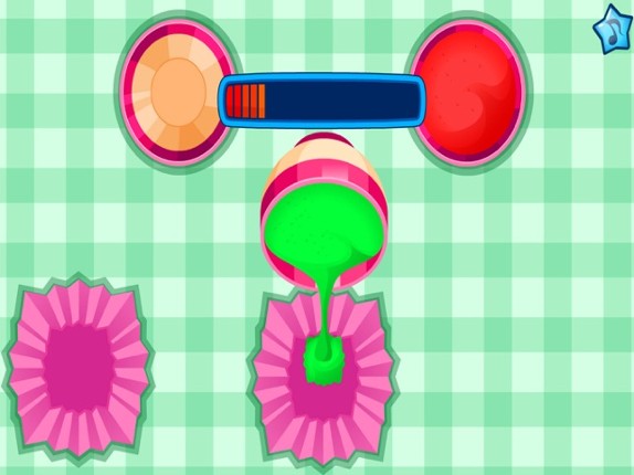 Cooking colorful cupcakes game screenshot